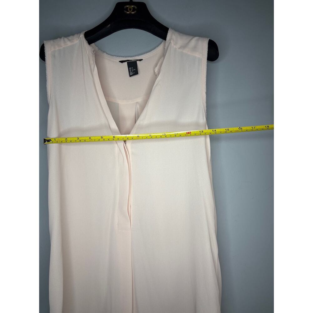 HM Beige Sleeveless V Neck Cowl Neck Flowy Drape Top Blouse Women Size 6 Small S - Picture 4 of 4
